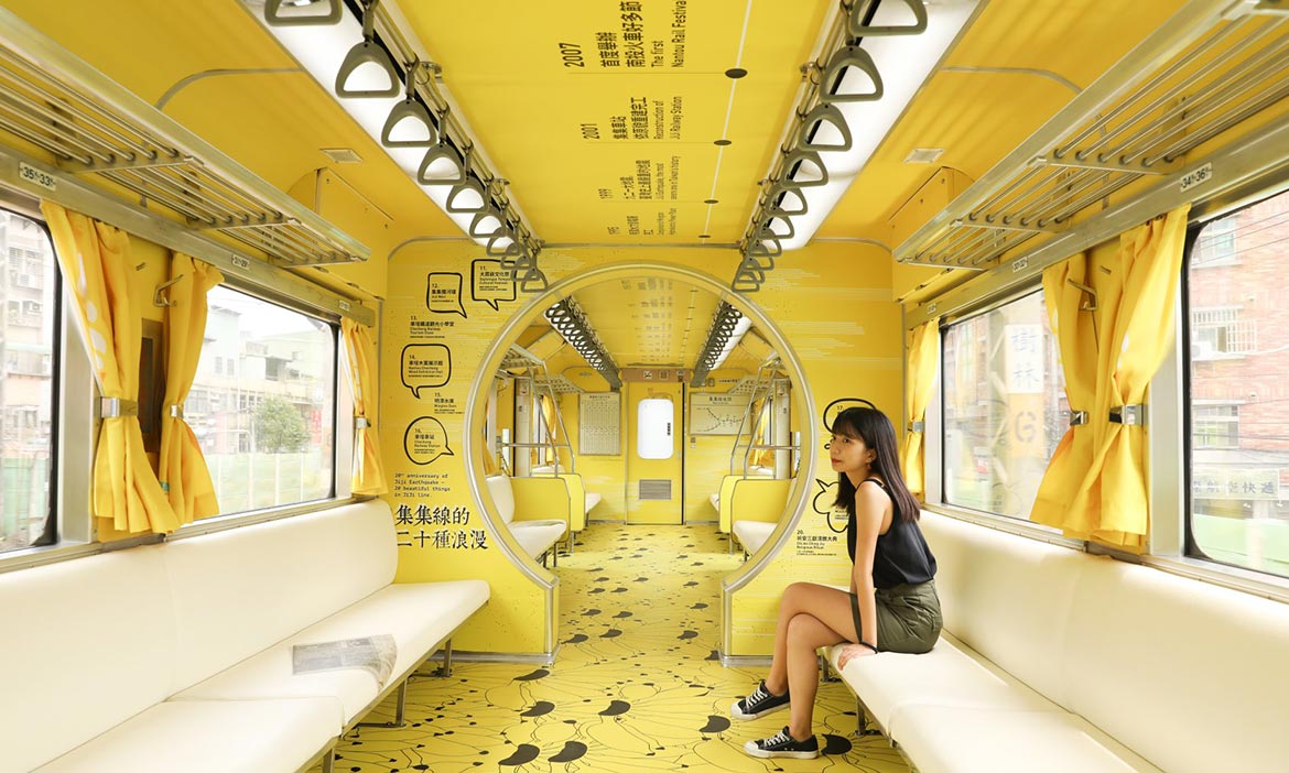 南投集集線彩繪列車，江孟芝以大膽美學紀念921地震二十週年
