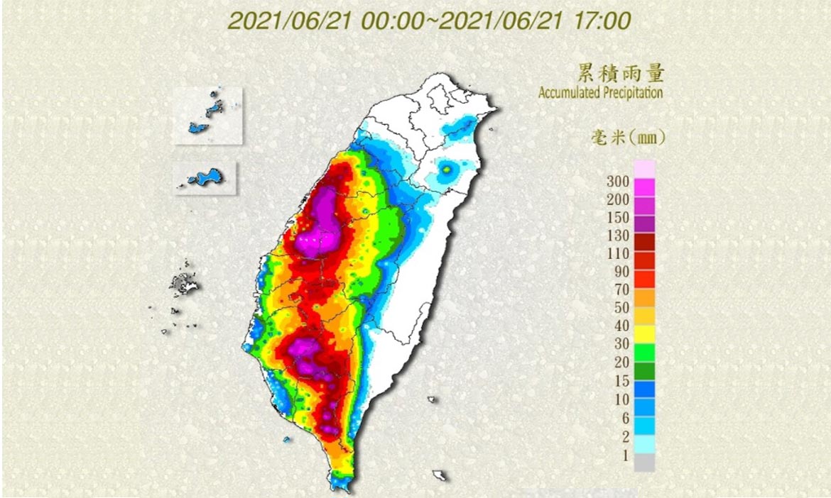 大豪雨特報！彰化南投雨量破300毫米，22-24日持續影響中南部，山區民眾需注意安全